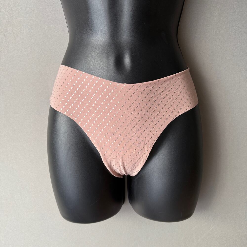 Victoria Secret Cotton Gusset Glitter Dainty Celestial Thong Panty M Pink